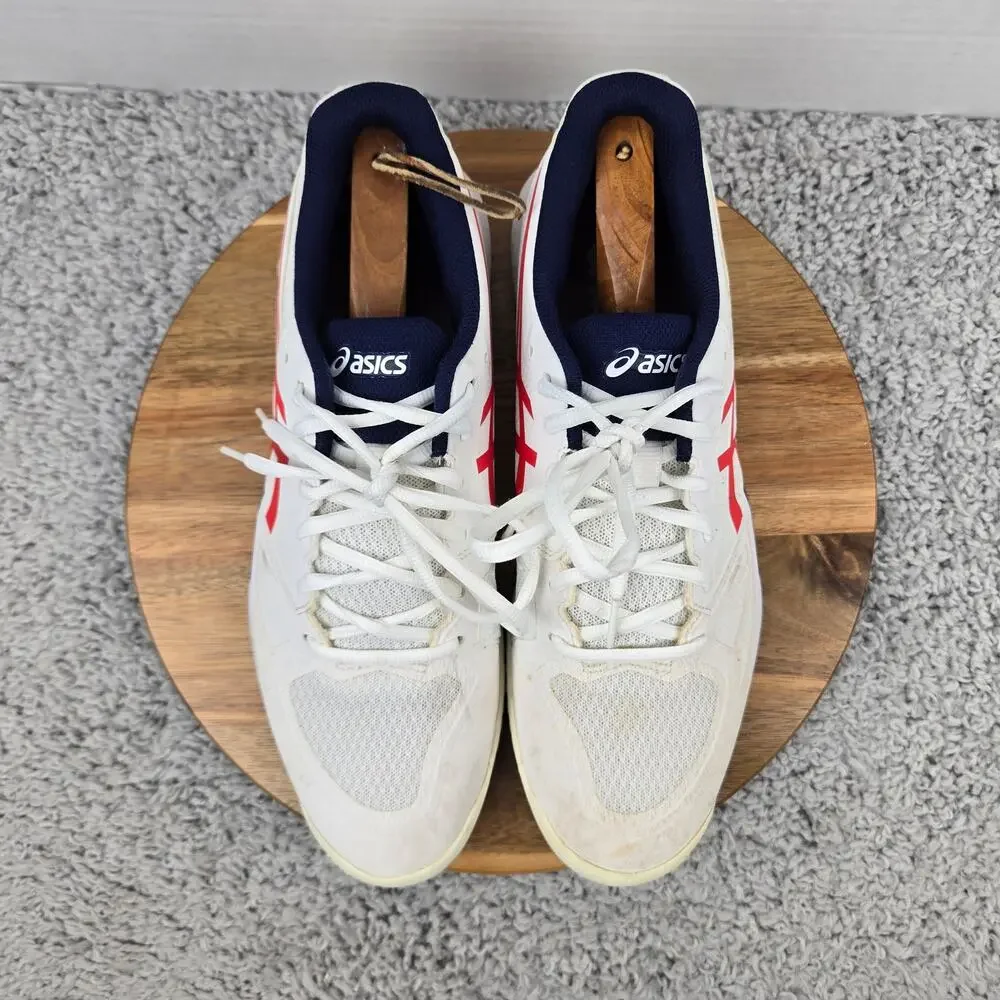 Asics Mens 10.5 Gel-Challenger 13 LE White Classic Red Tennis Racquet Trainer